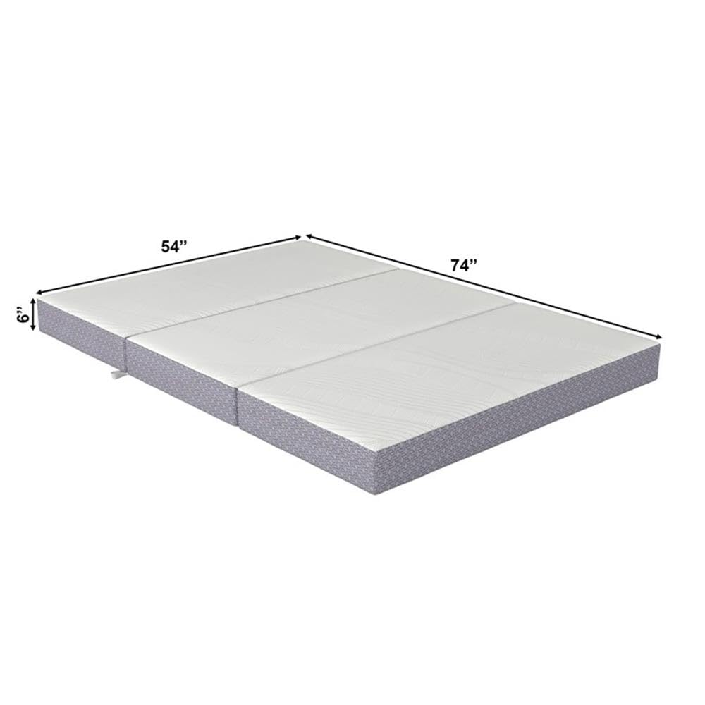 Full 6" Folding Memory Foam Mattress, Gray Knit Cover, Tri-Fold H44553