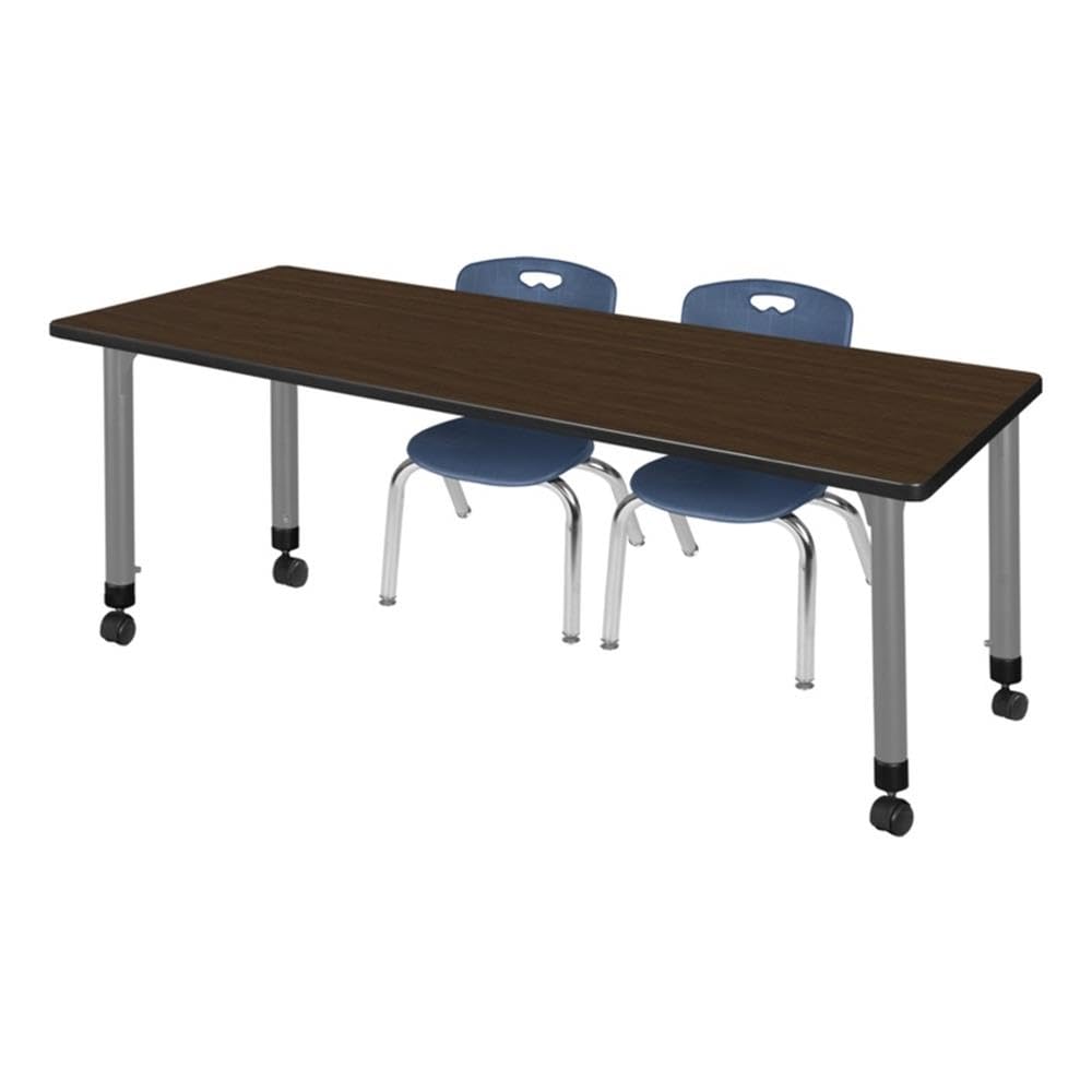 Mobile Rectangular Table with 2 Stack Chairs G9600