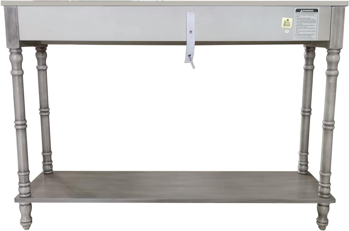 Washed Oak Wood Console Table with 2 Drawers P974