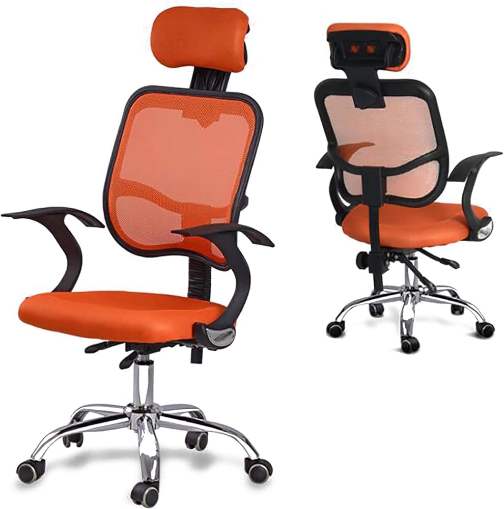 Orange Mesh Ergonomic Office Chair with Lumbar Support T85860