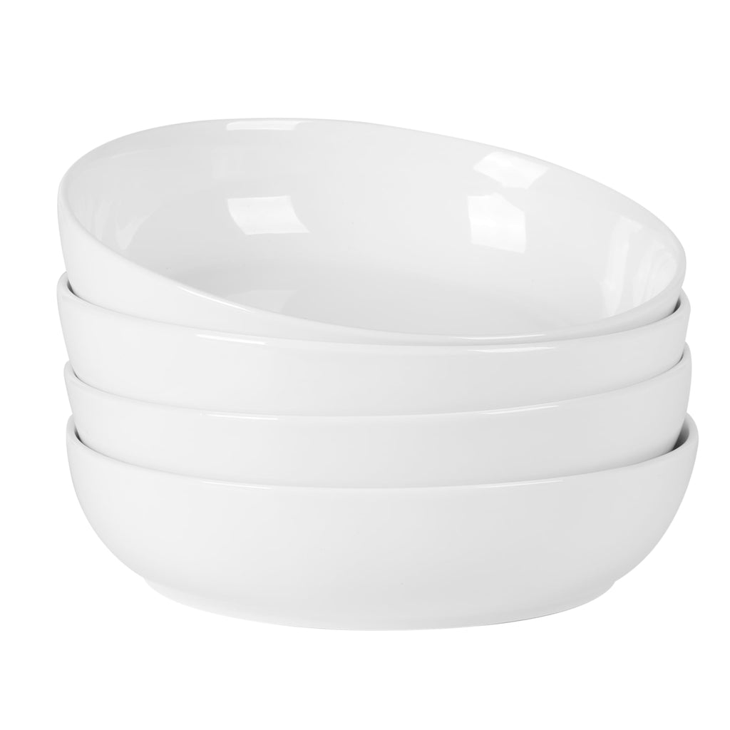 4-Piece 41oz Porcelain Ceramic Salad Bowls Set White G456776