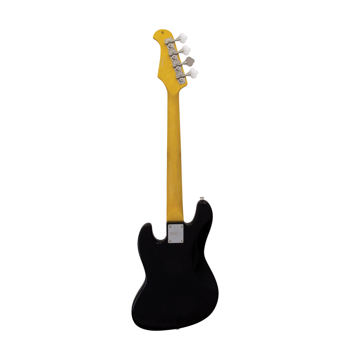 Black Mini Electric Bass Guitar with Maple Neck, Rosewood Fingerboard & White Pickguard T9635
