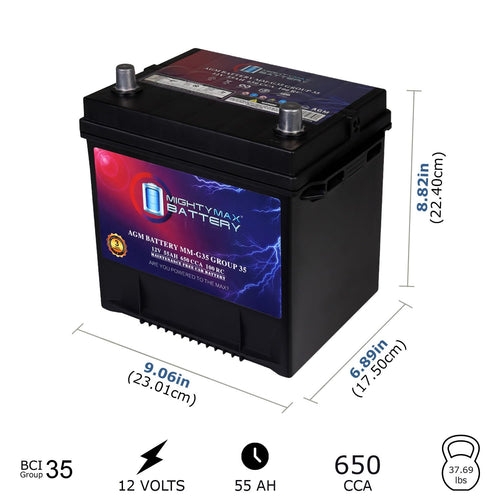 12V 55Ah AGM Replacement Battery B57835