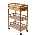 3-Tier Bamboo Rolling Kitchen Cart with Drawer O180011