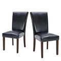 High Back Upholstered Dining Chairs Set of 2 Black H722