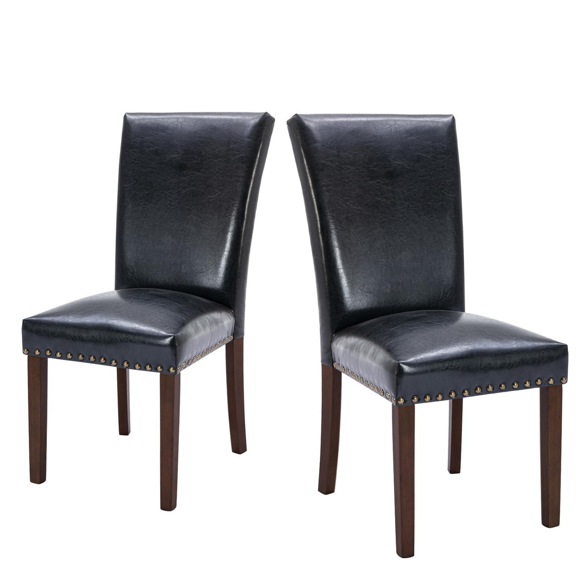 High Back Upholstered Dining Chairs Set of 2 Black H722