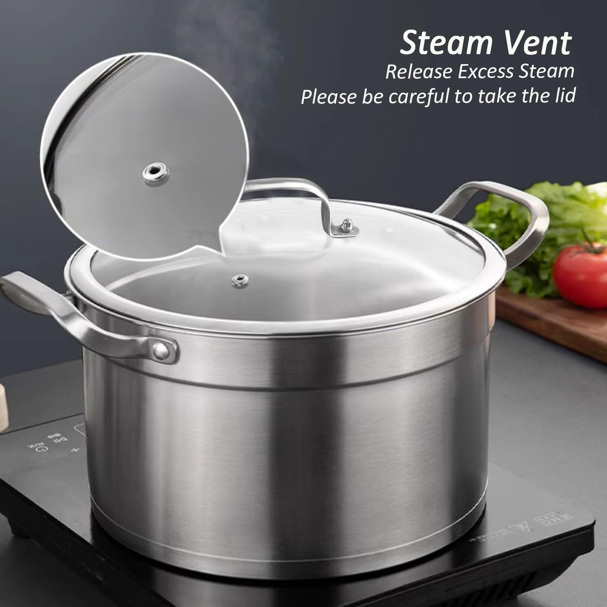 Clear Glass Lids with Steam Vent F199803