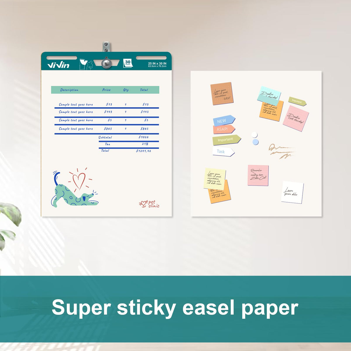 Sticky Easel Pad, 25 x 30 In, 2 Pads/Pack H851431
