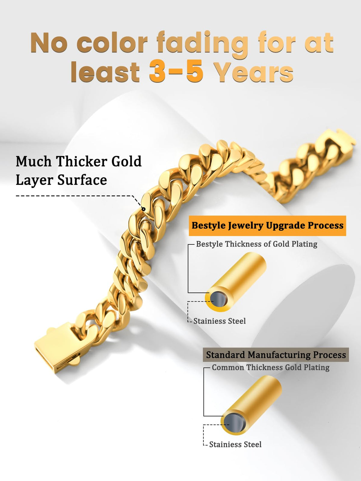 Stainless Steel Cuban Link Chain Necklace I823836