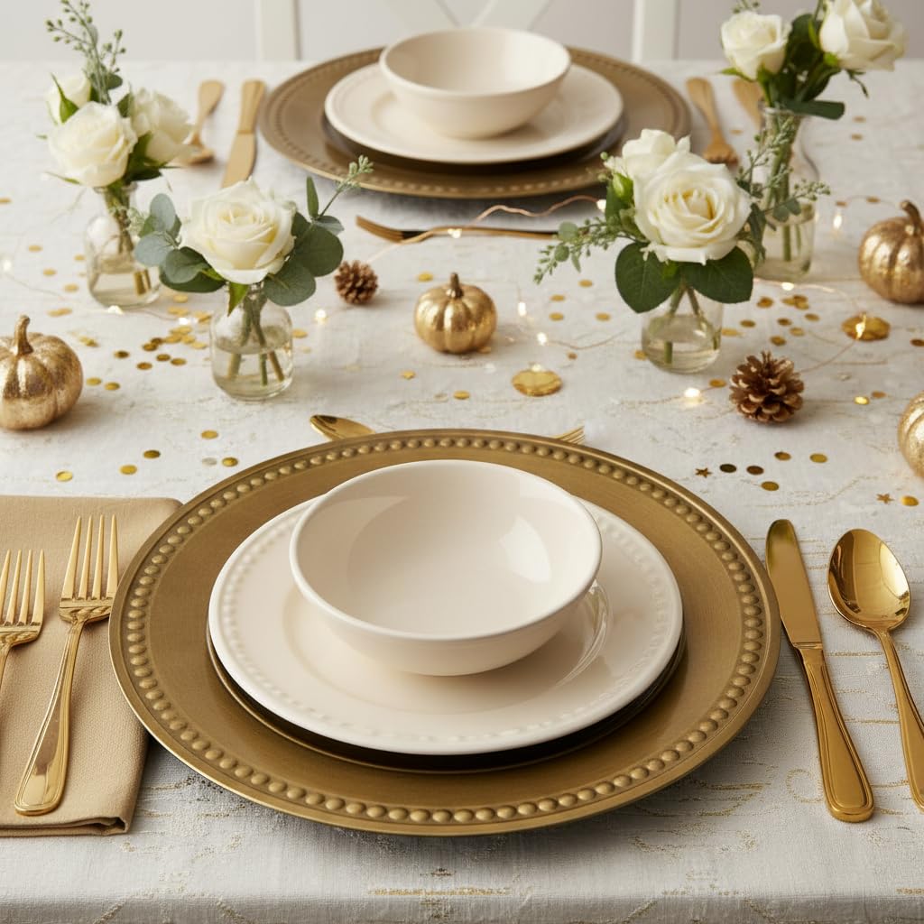 Gold Charger Plates Set of 12 T4090