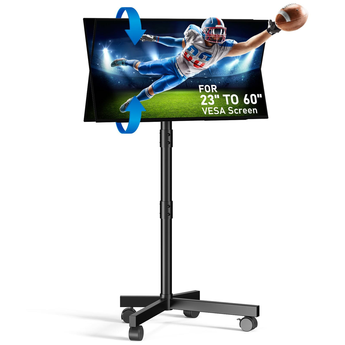 Black Rolling TV Stand for 23-60 Inch TVs F833833