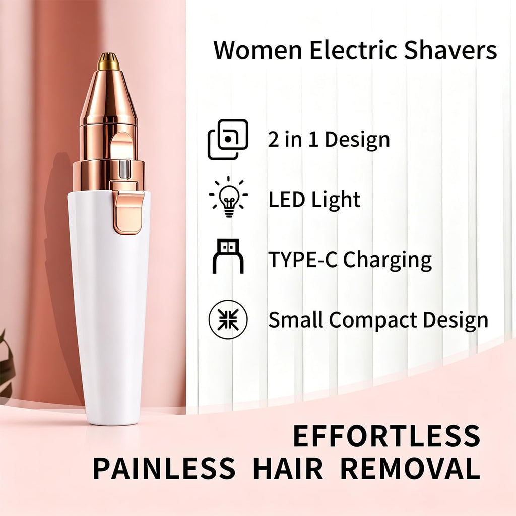 2 in 1 Electric Facial Hair Removal with LED Light N691