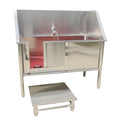 Stainless Steel Dog Washing Station with Sliding Door Q964258