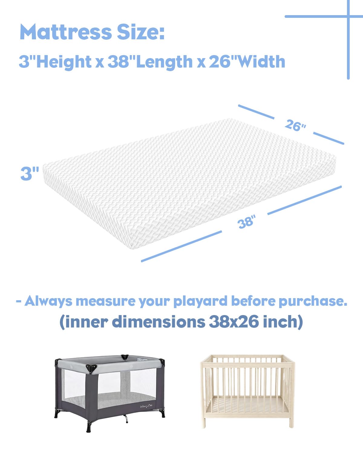 3 inch Portable Crib Mattress A90741