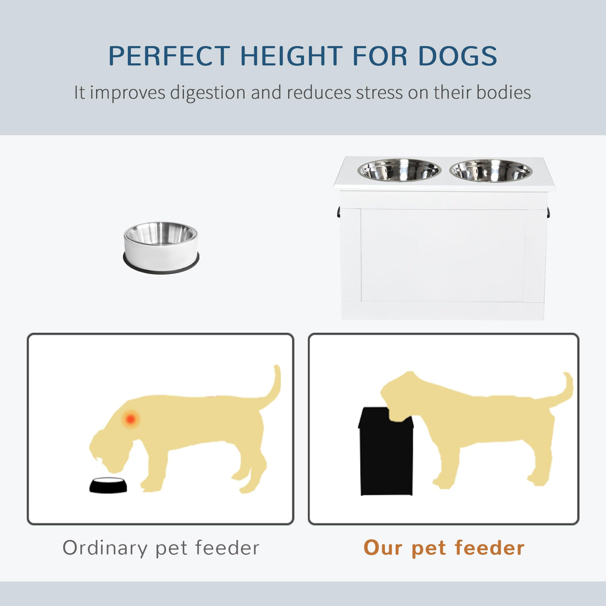 Raised Pet Feeding Storage Station W99858