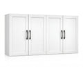 White Wall Cabinet with Adjustable Shelves and 4 Doors U2195