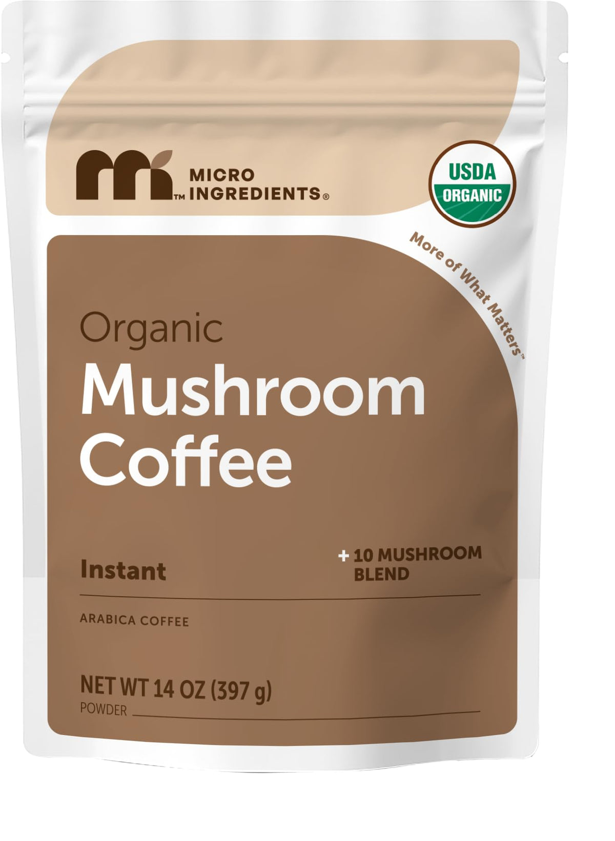 Organic Instant Mushroom Coffee, 14 oz Medium Roast Arabica Q972