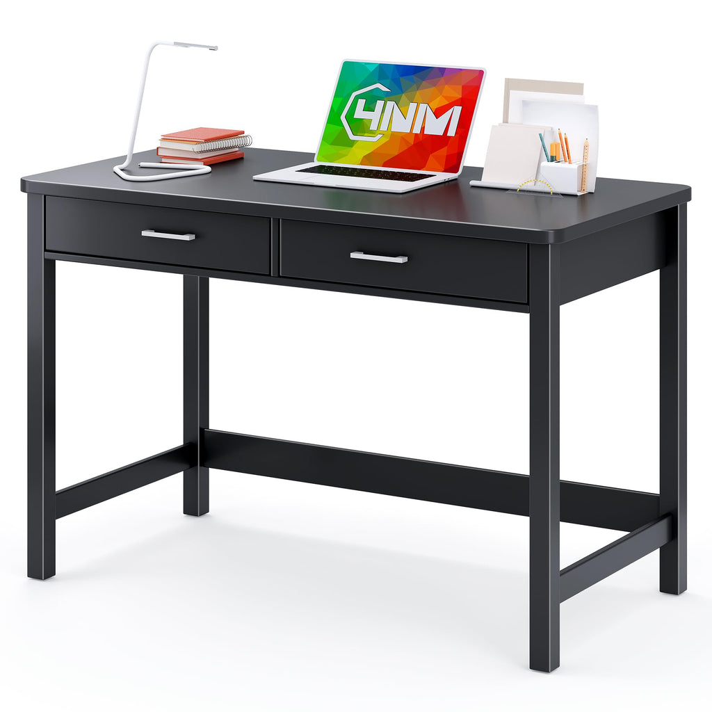39.4" Small Desk with Wood Drawers Black E78325