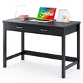 39.4" Small Desk with Wood Drawers Black E78325