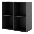 Black 4-Cube Stackable Wood Storage Organizer Shelves P47415