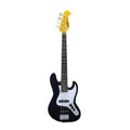 Black Mini Electric Bass Guitar with Maple Neck, Rosewood Fingerboard & White Pickguard T9635
