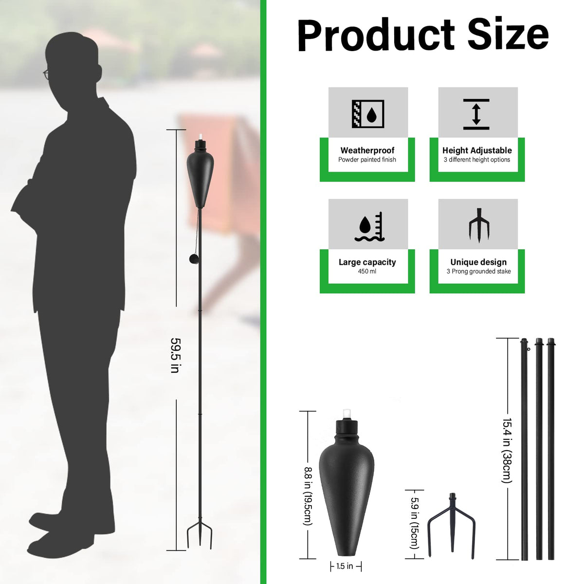 6 Pack Citronella Tiki Torches E715