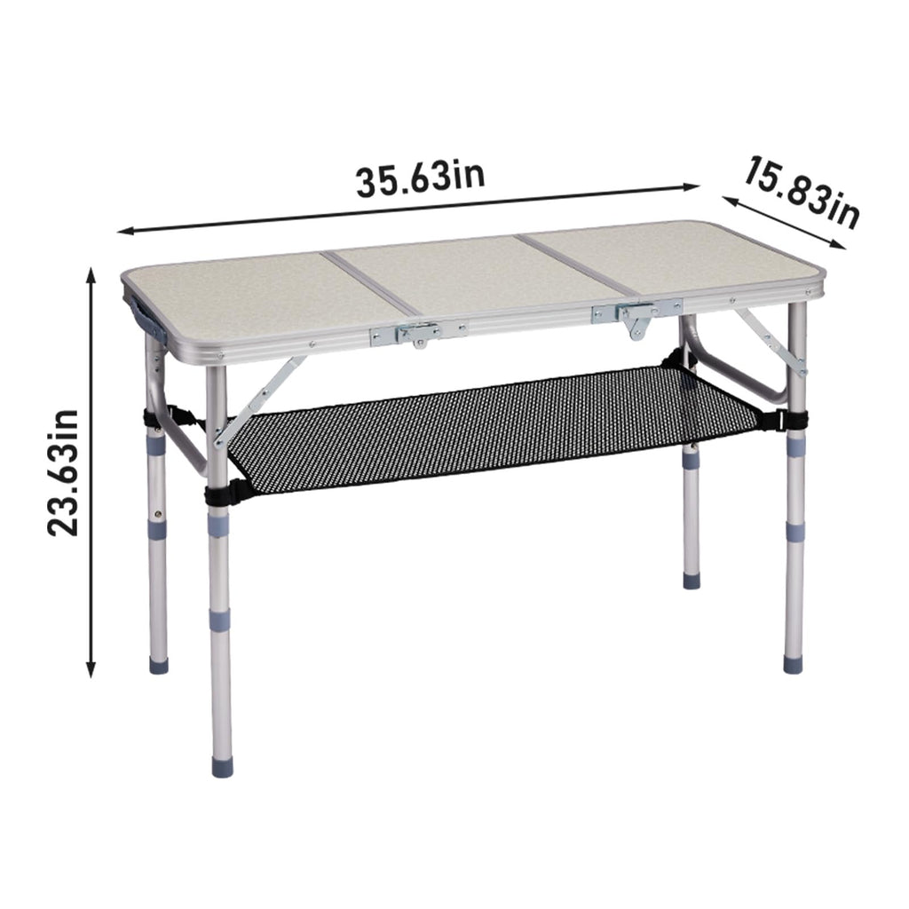 3ft Adjustable Height Aluminum Folding Camping Table F61377