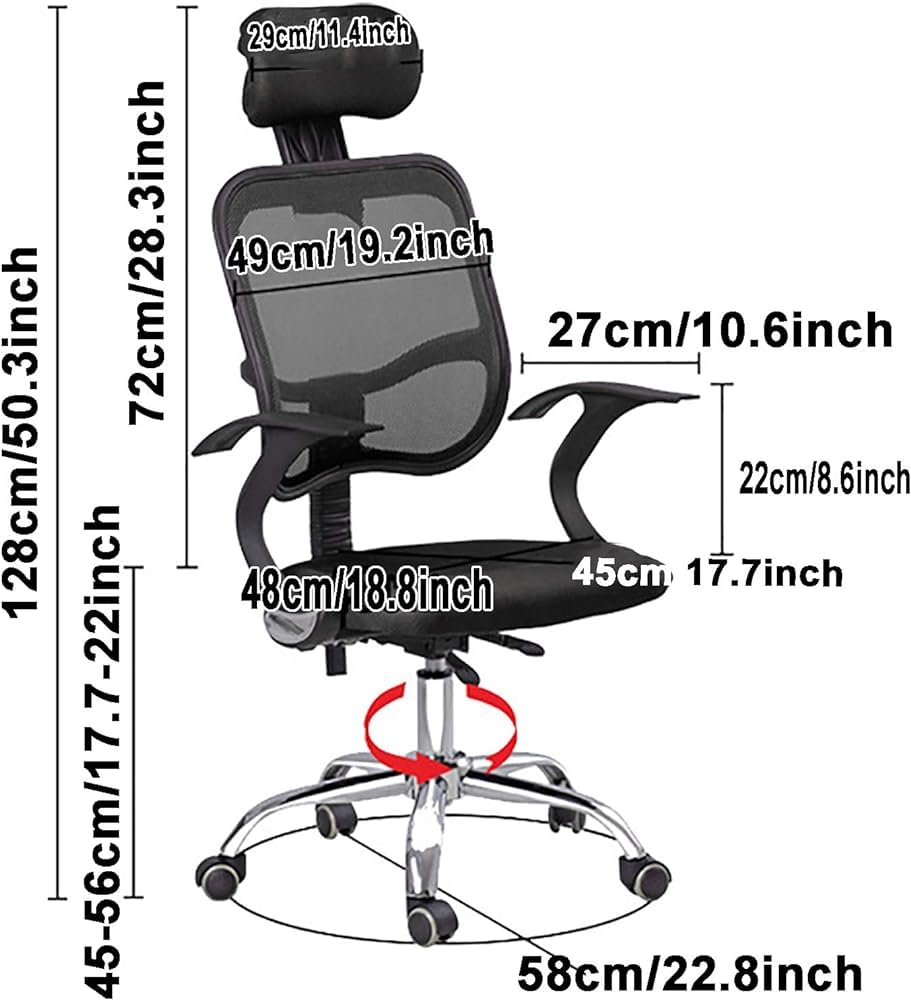 Orange Mesh Ergonomic Office Chair with Lumbar Support T85860