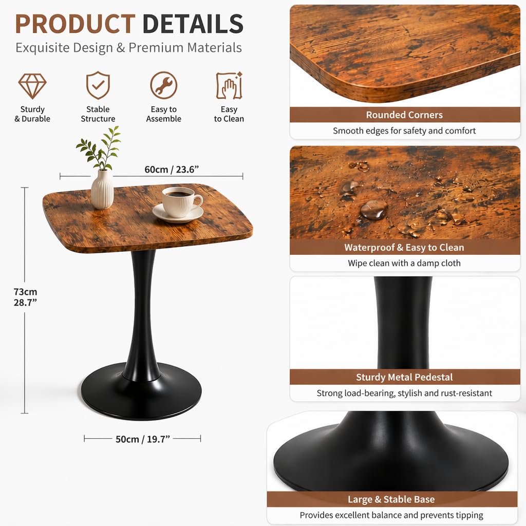 24" Square Dining Table for 2 W2116