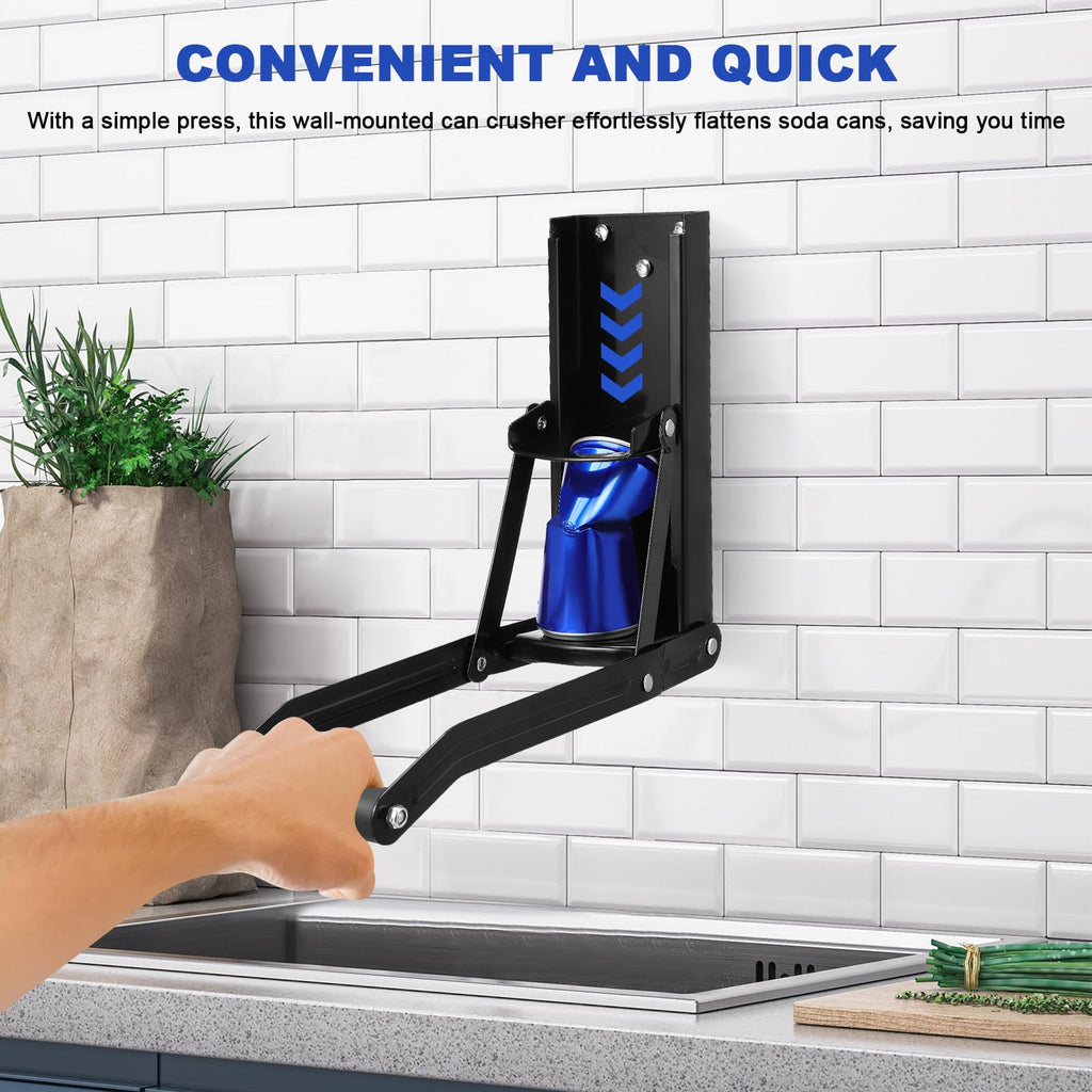 Wall Mounted Stainless Steel Can Crusher with Bottle Opener G3892