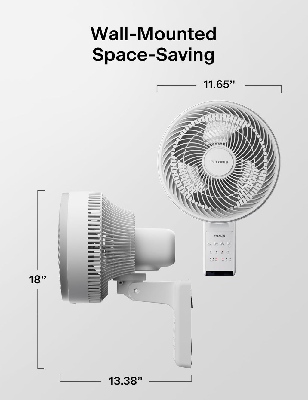 12 inch Indoor Oscillating Wall Mount Fan with Remote, White W35018