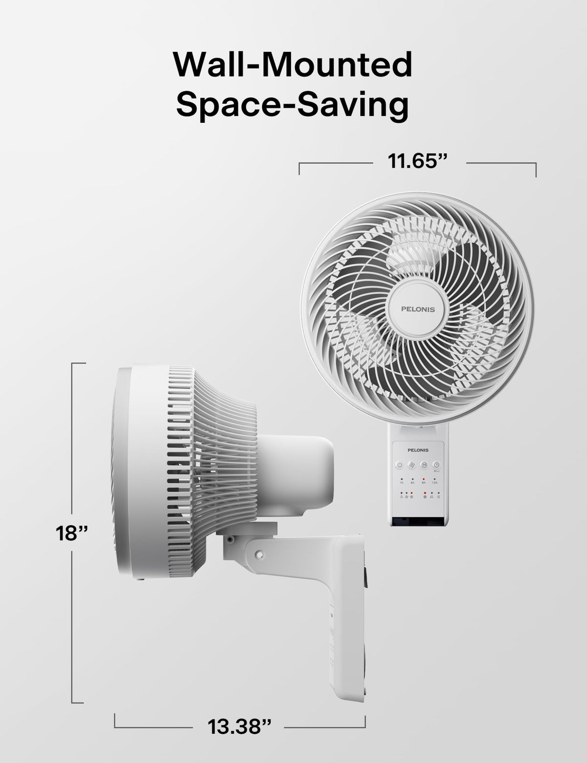 12 inch Indoor Oscillating Wall Mount Fan with Remote, White W35018