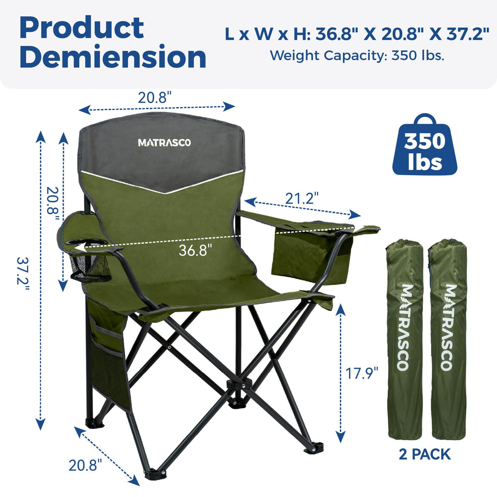 Green 2 Pack Folding Camping Chairs D47492