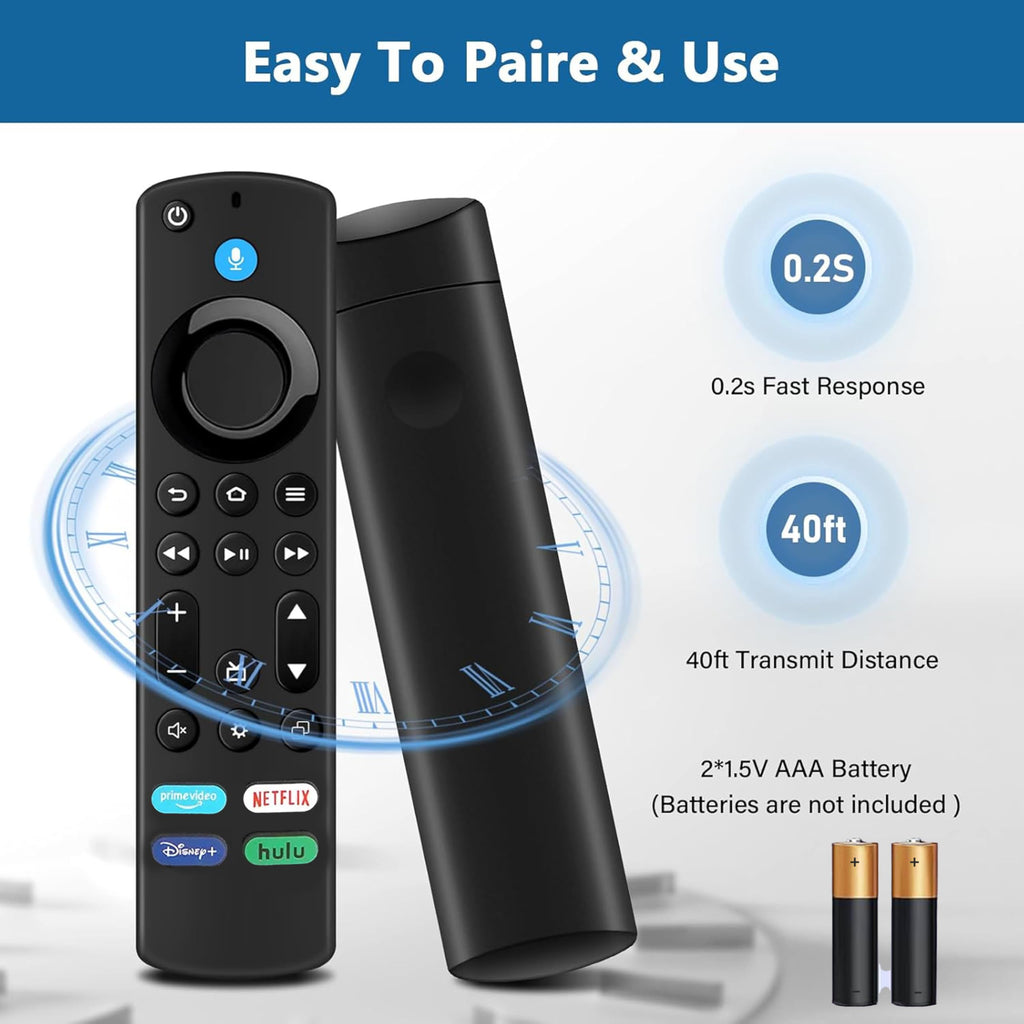 Voice Remote Control for Fire Stick and Cube Smart TVs with 4 App Shortcuts D577972