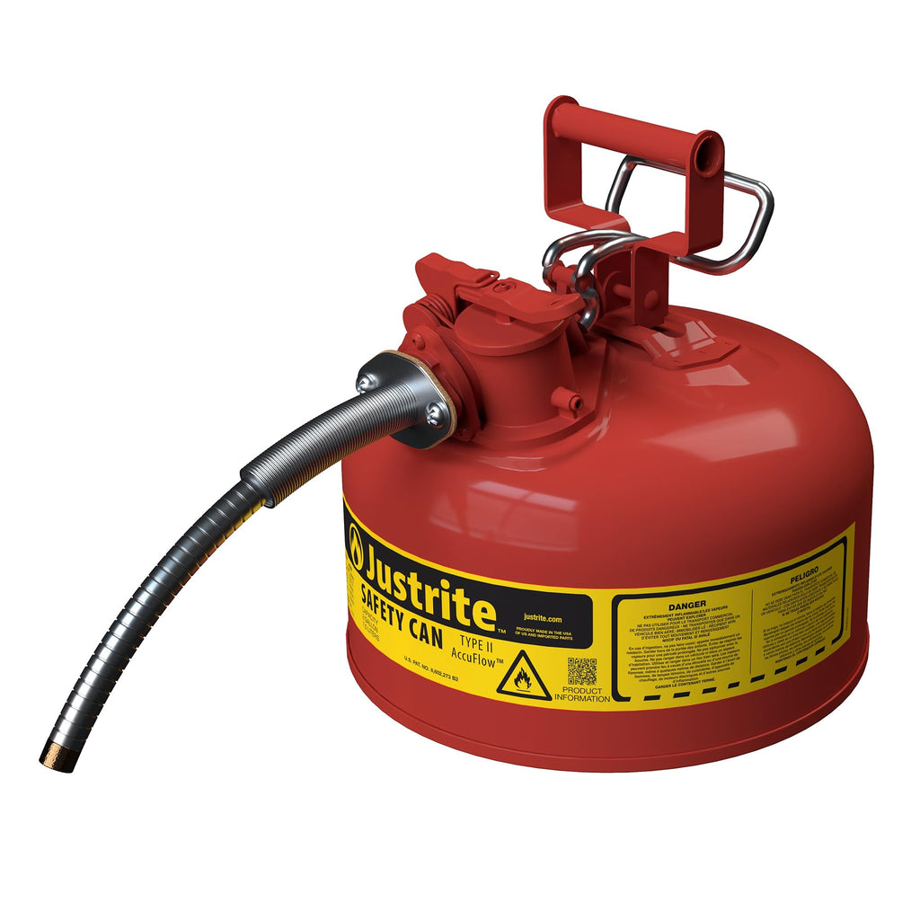 Red Galvanized Steel Gasoline Safety Can R184435