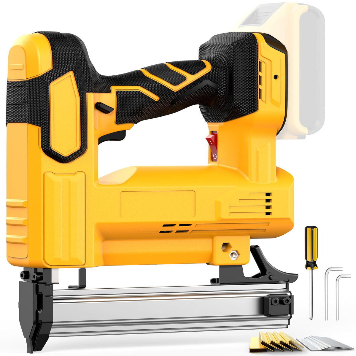 Cordless Brad Nailer 18 Gauge 2-in-1 Nail Gun Staple Gun A6196