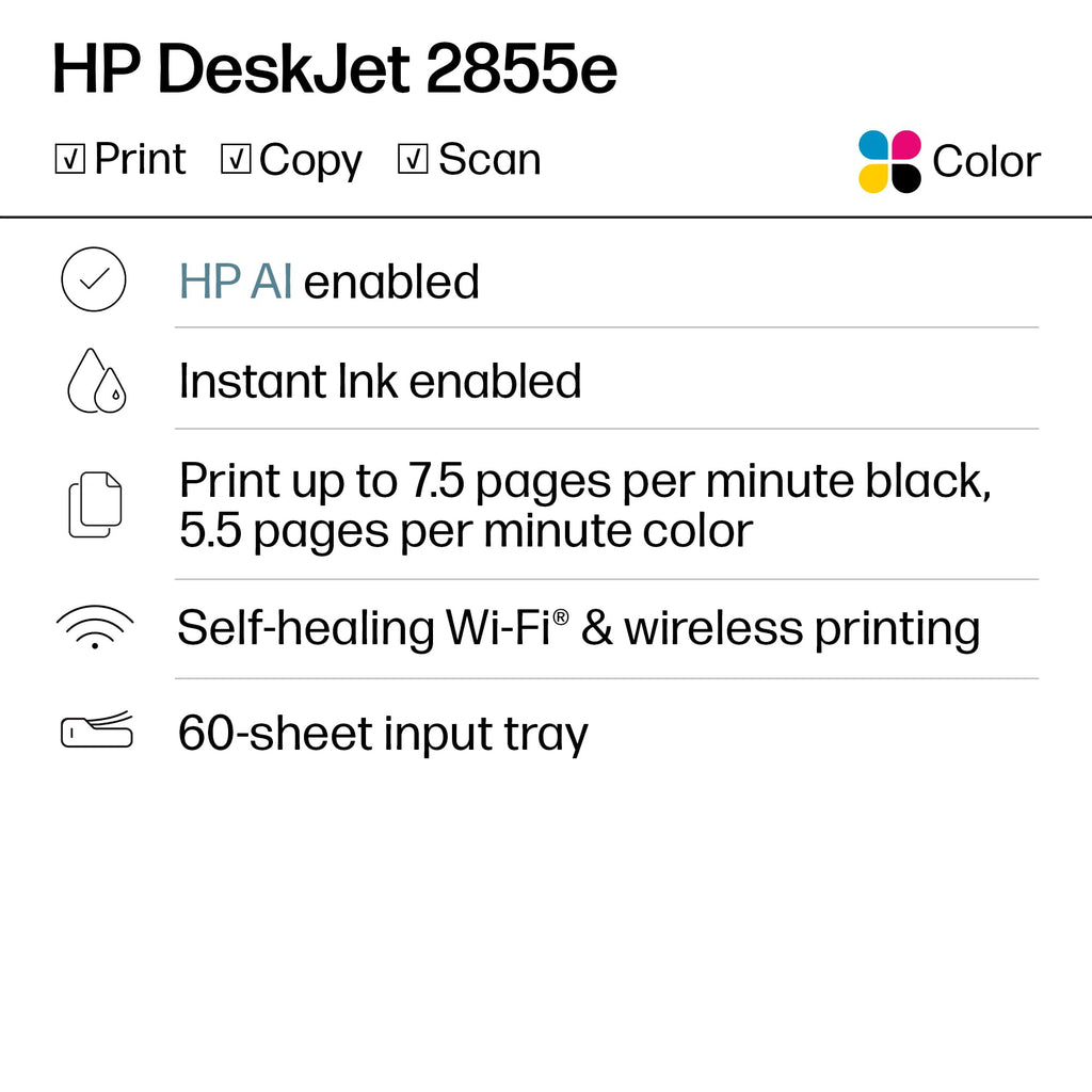 Wireless All-in-One Color Inkjet Printer, Scanner, Copier V925236
