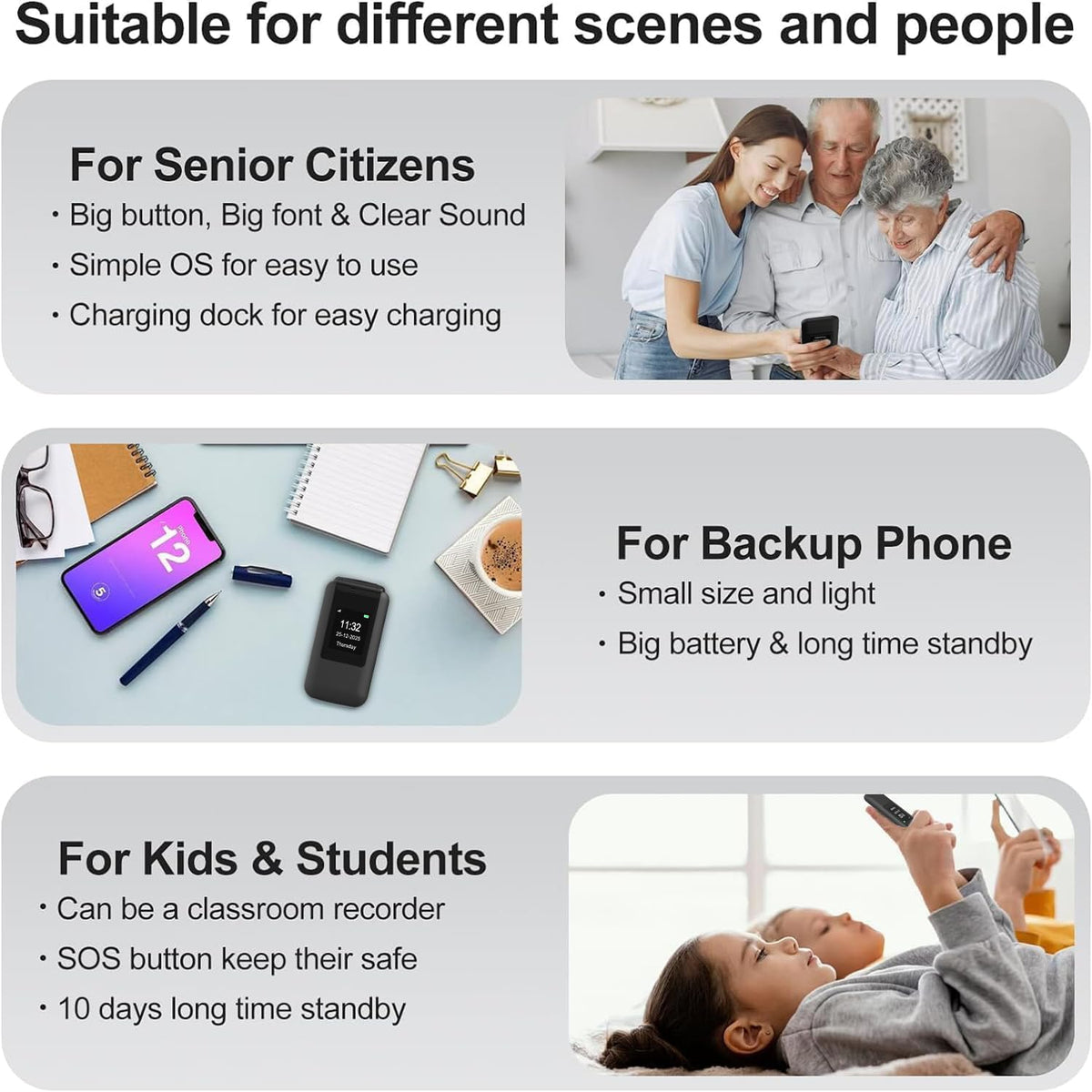 4G Unlocked Flip Phone Dual Screen D612