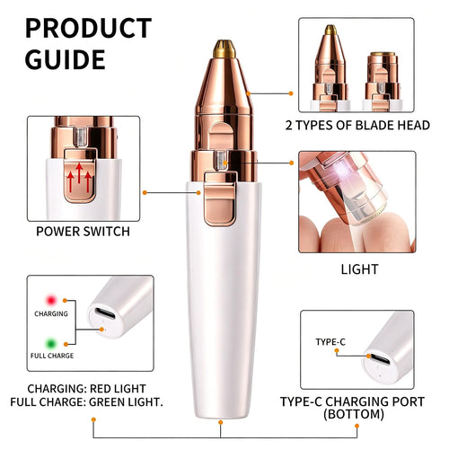 2 in 1 Electric Facial Hair Removal with LED Light N691