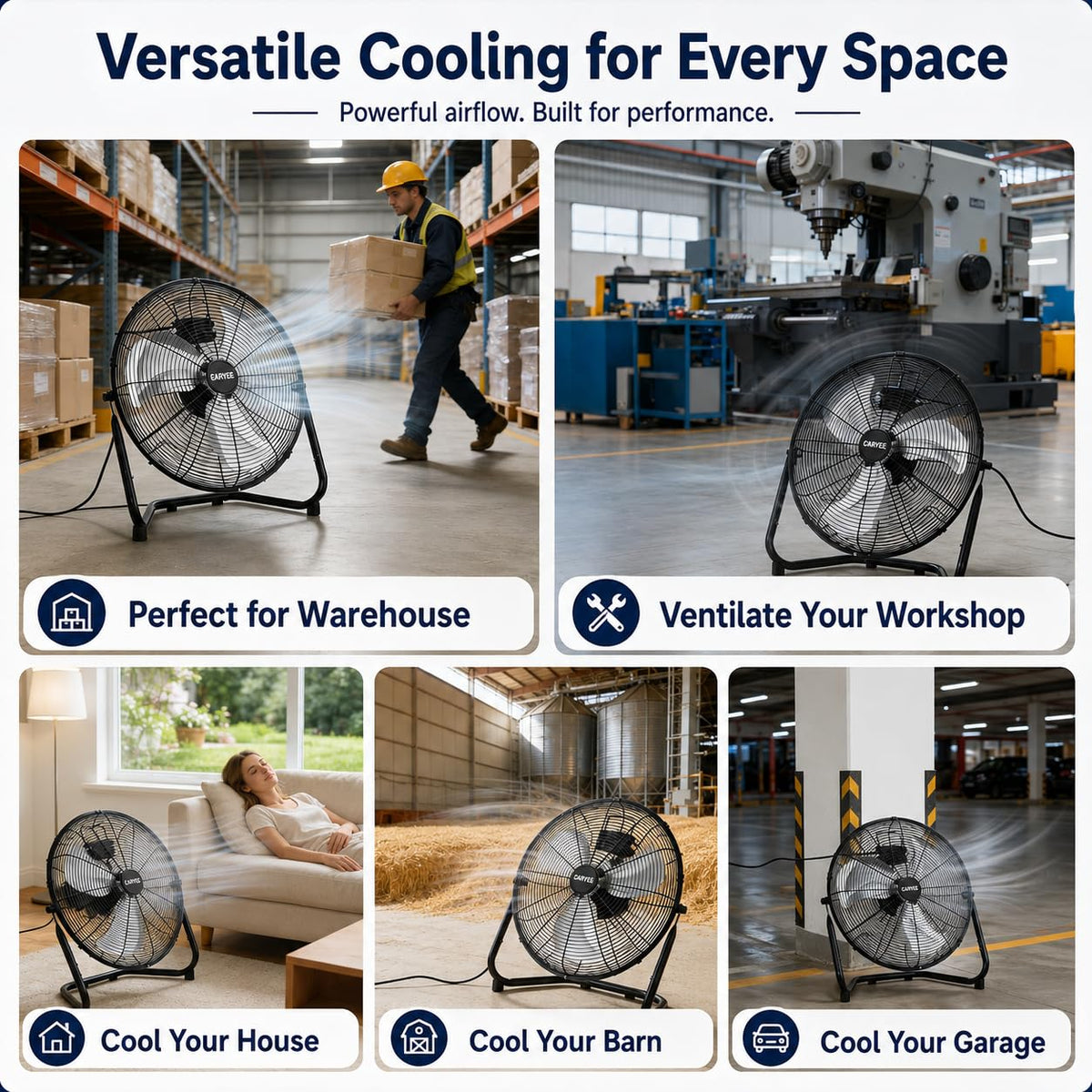 20 Inch High Velocity Floor Fan E99686