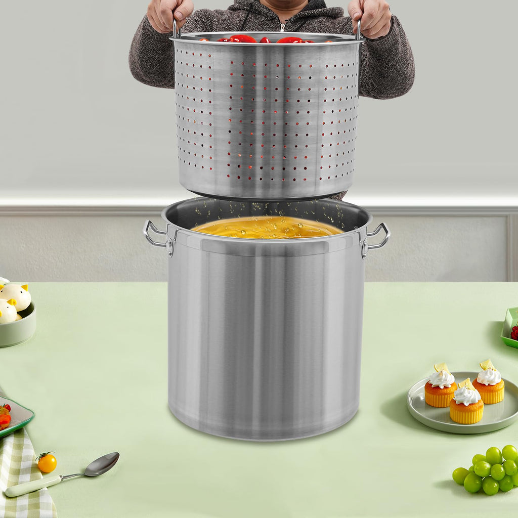 50 Quart Stainless Steel Stockpot with Lid T62084