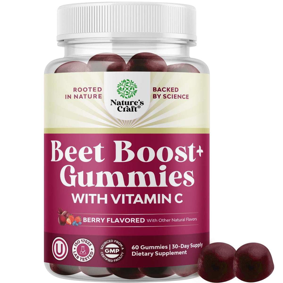 Beet Root Gummies with Vitamin C 60 Ct S340904