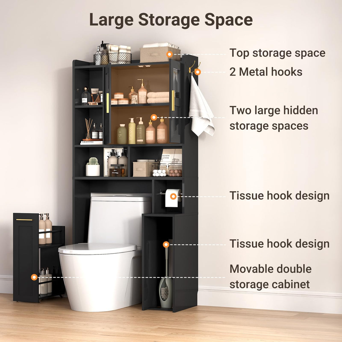 Over The Toilet Storage Cabinet with Acrylic Doors M778252
