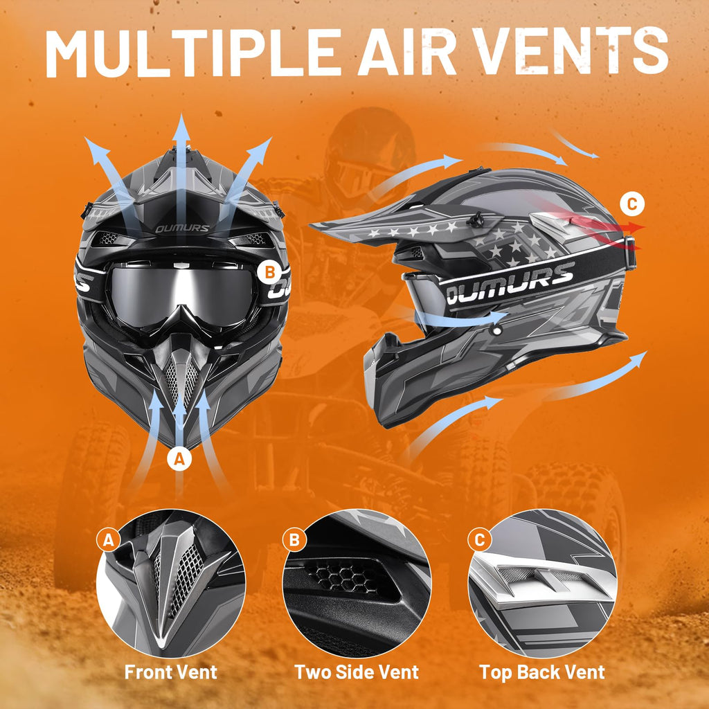 DOT Approved Full Face Motocross Helmet T435