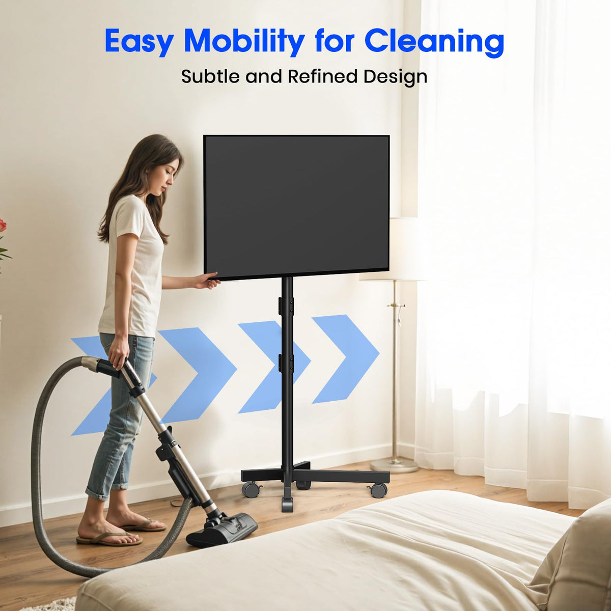Black Rolling TV Stand for 23-60 Inch TVs F833833