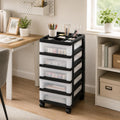 5 Drawer Narrow Storage Cart with Organizer Top N349