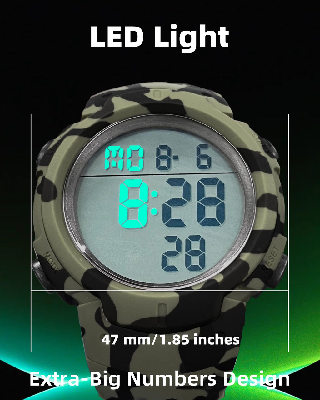 Digital Watch Mens Waterproof Sport Wristwatch B390643