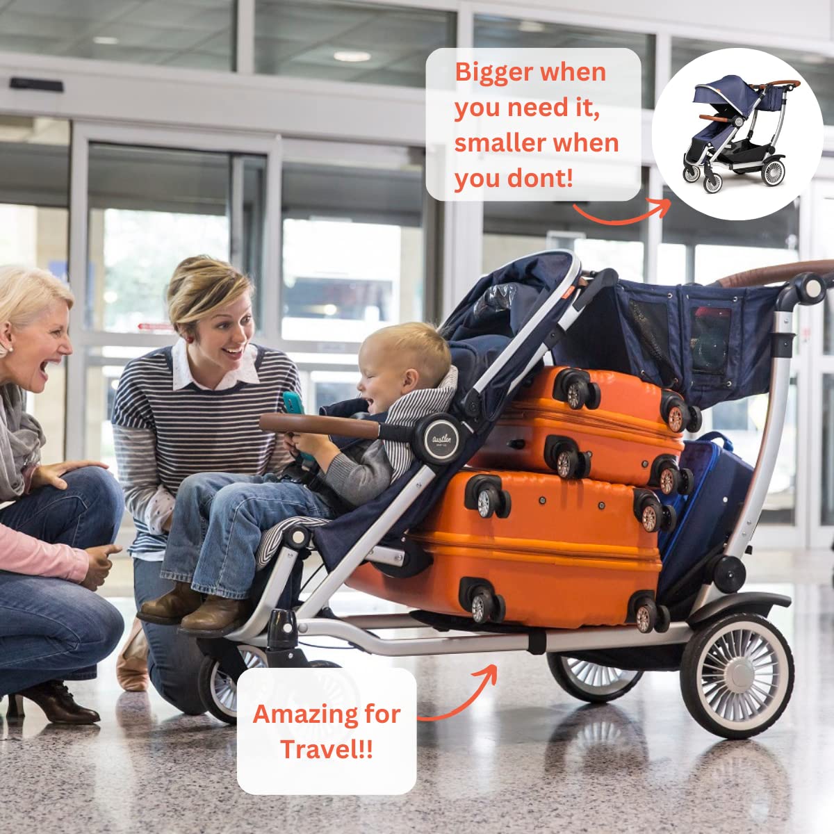 Black Double Stroller G3897