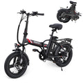 Peak 500W Step Over Electric Bicycle, 16" x 3.0 Fat Tire, 48V Removable Battery, 7 Speed P456