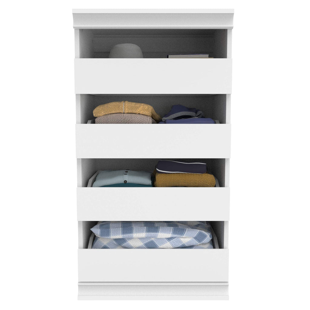 White 4 Drawer Wood Modular Storage Unit W297601